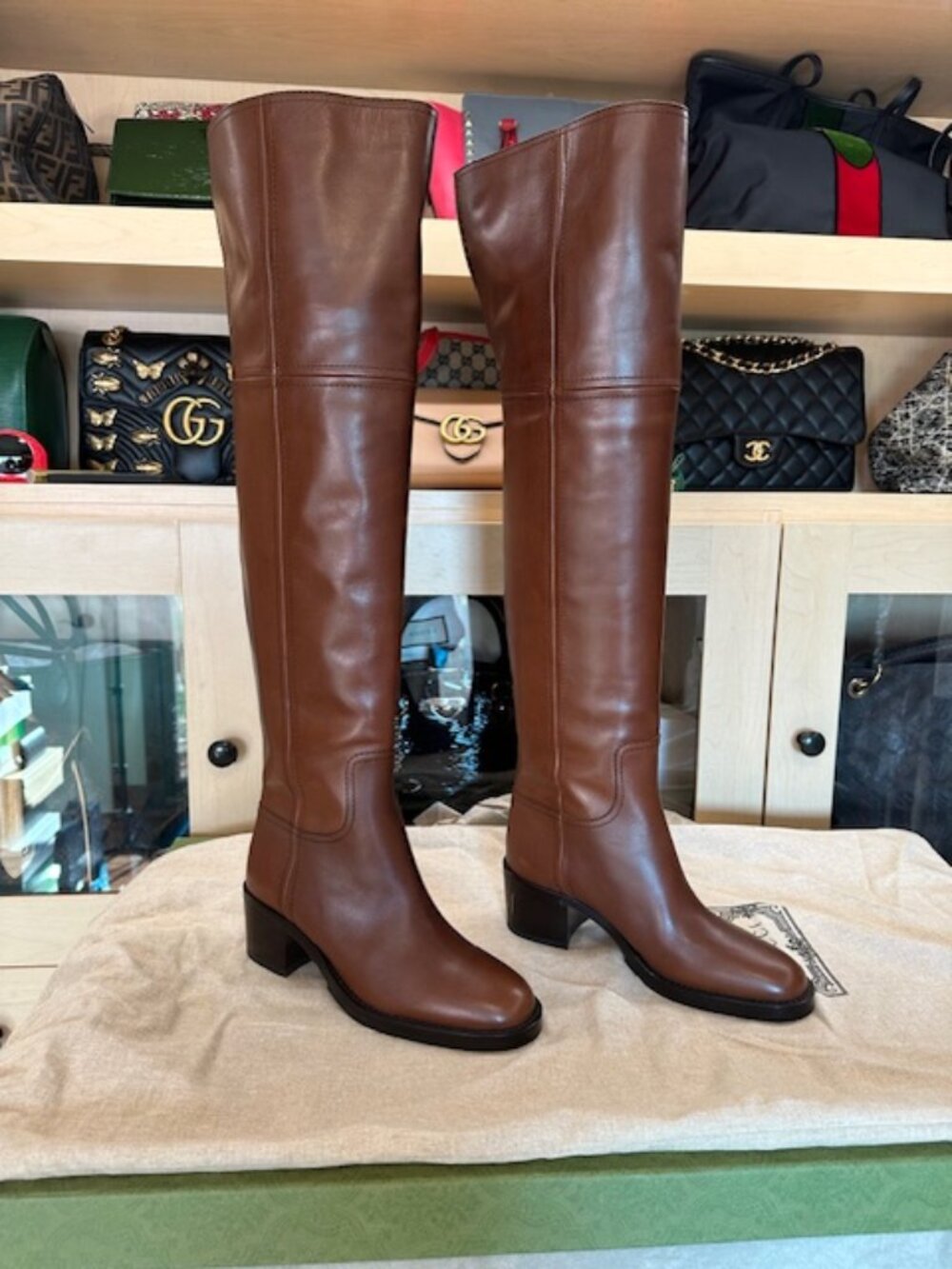 Gucci Over The Knee Brown Boots Brand new size 38